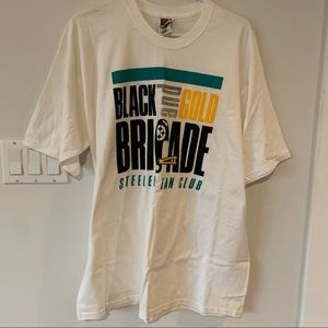 Pittsburg Steelers Fan Black Gold Mens XL X Large Adult graphic Shirt NFL